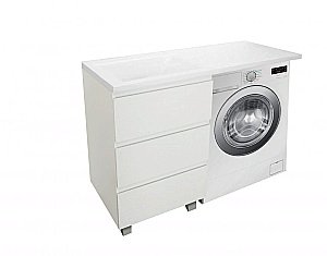 Тумба с раковиной напольная Эстет Даллас 120 с 3 ящиками правая для ванной в интернет-магазине Sanbest