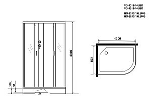 Душевая кабина Niagara Classic NG-3512-14BK 120х80 купить в интернет-магазине Sanbest