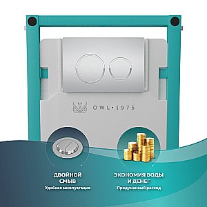 Кнопка для инсталляции OWL 1975 Titan Knapp03TCM хром матовый купить в интернет-магазине сантехники Sanbest