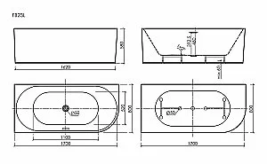 Ванна акриловая Sancos Edge FB23 170х80 белая купить в интернет-магазине Sanbest