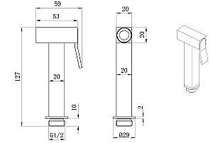 Гигиенический душ Allen Brau Infinity 5.21A05-00 хром купить в интернет-магазине сантехники Sanbest