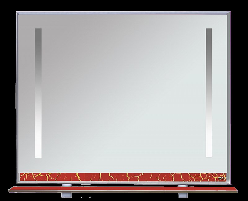 Зеркало Misty Джулия 104x80 КРАКОЛЕТ красный в ванную от интернет-магазине сантехники Sanbest