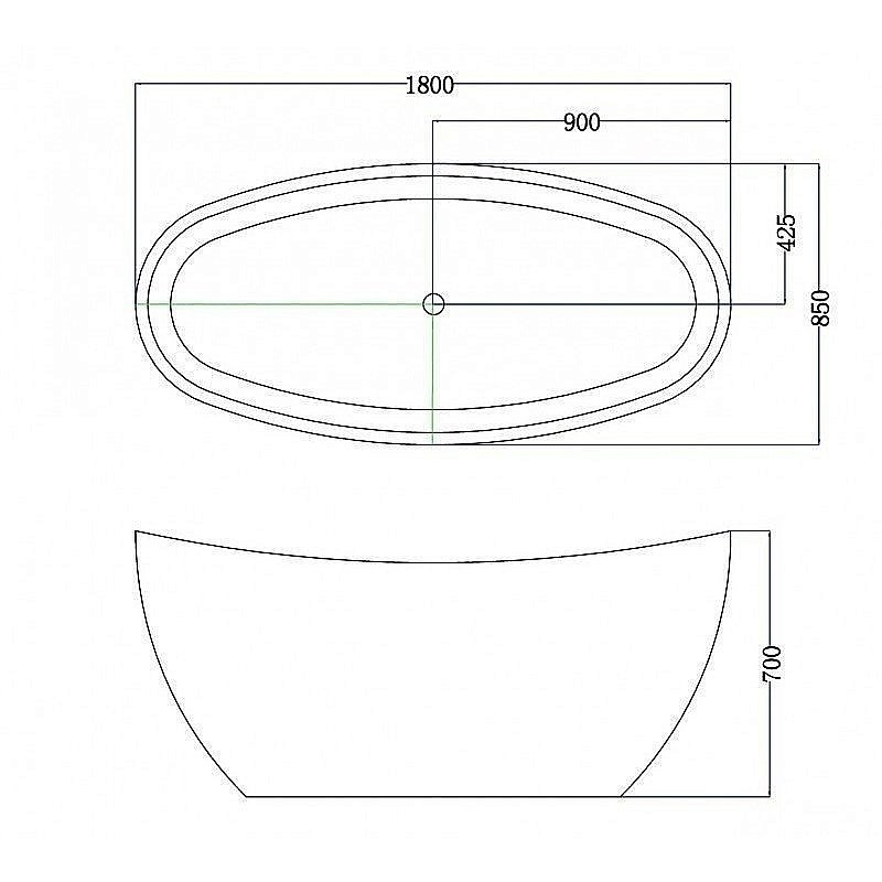 Ванна акриловая Esbano OTTAWA ESVAOTTA 180x85 белая купить в интернет-магазине Sanbest