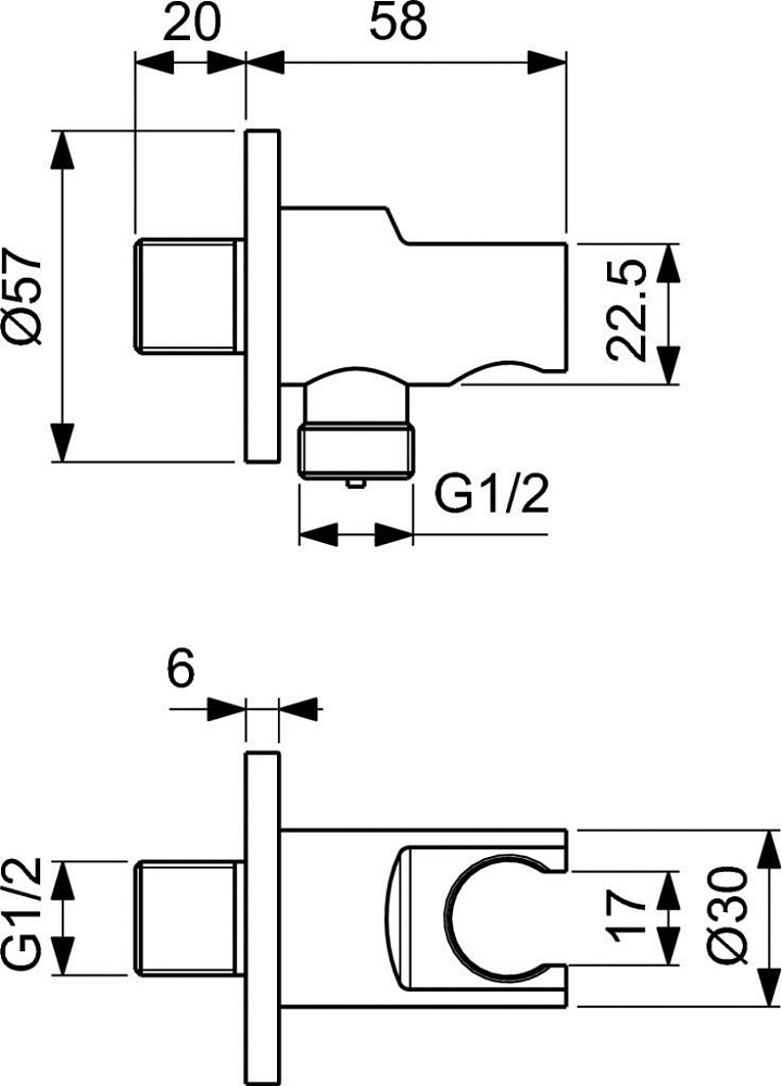 Подключение для шланга Ideal Standard IDEALRAIN BC807XG купить в интернет-магазине сантехники Sanbest