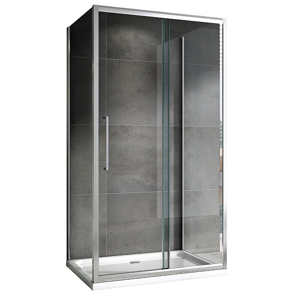 Душевой уголок ABBER Schwarzer Diamant AG30100H-S75-S75 100x75 стекло прозрачное/профиль хром купить в интернет-магазине Sanbest