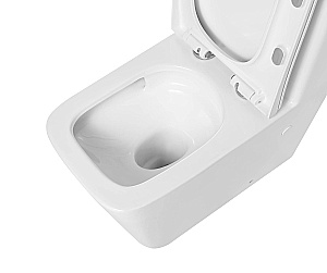 Унитаз моноблок Grossman Classic GR-4486SQ белый, безободковый, с крышкой микролифт, слив торнадо купить в интернет-магазине Sanbest