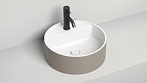 Раковина накладная Salini ARMONIA 02 130126MRH 45 из искусственного камня S-Stone, белая матовая, цвет по RAL снаружи купить в интернет-магазине Sanbest