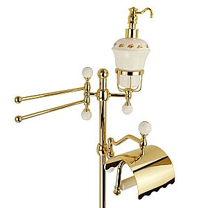 Стойка для ванной Migliore Provance ML.PRO-60.544.DO белая керамика с декором/золото купить в интернет-магазине сантехники Sanbest