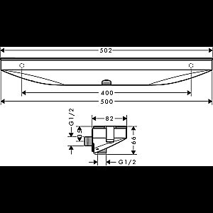 Подключение для шланга Hansgrohe Rainfinity Porter 500 с полкой, белый матовый купить в интернет-магазине сантехники Sanbest