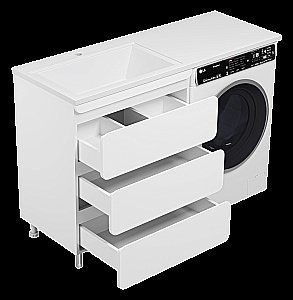 Тумба с раковиной Misty Чегет - 70 П-Чег-01070-01Н3Я (Раковина Гавана 130) белая для ванной в интернет-магазине Sanbest