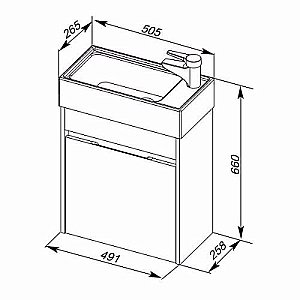 Тумба с раковиной Aquanet Nova Lite 298854 50 дуб рошелье для ванной в интернет-магазине Sanbest