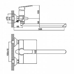 Смеситель для ванны Orange Prim M42-211cr купить в интернет-магазине сантехники Sanbest