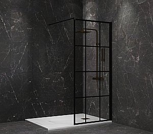 Душевое ограждение PAINI WalkIN80G 80 стекло прозрачное/профиль черный купить в интернет-магазине Sanbest