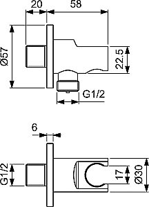 Подключение для шланга Ideal Standard IDEALRAIN BC807XG купить в интернет-магазине сантехники Sanbest
