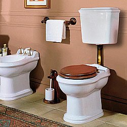 Унитаз с низким бачком Azzurra Jubilaeum JUB100/P белый/бронза купить в интернет-магазине Sanbest