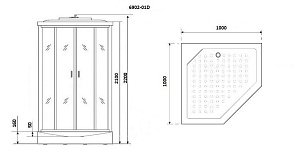 Душевая кабина Niagara Premium NG- 6902-01D BLACK 100x100 купить в интернет-магазине Sanbest