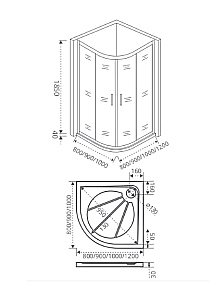 Душевой уголок Good Door INFINITY R-100-W-CH ИН00063 стекло прозрачное с рисунком/профиль хром купить в интернет-магазине Sanbest