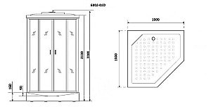 Душевая кабина Niagara Premium NG- 6902-01D BLACK 100x100 купить в интернет-магазине Sanbest