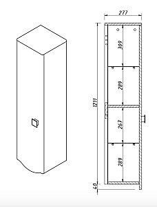 Шкаф-пенал Caprigo Nokturn 135 для ванной в интернет-магазине сантехники Sanbest