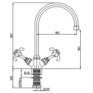 Смеситель для кухни PAINI Ornellaia 87CR572KM хром купить в интернет-магазине сантехники Sanbest