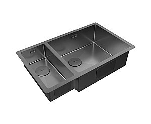 Кухонная мойка Paulmark Next 69/2S PM226944-GM вороненая сталь купить в интернет-магазине сантехники Sanbest