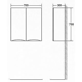 Шкаф BelBagno Fly-Marino 70 Rovere Moro для ванной в интернет-магазине сантехники Sanbest