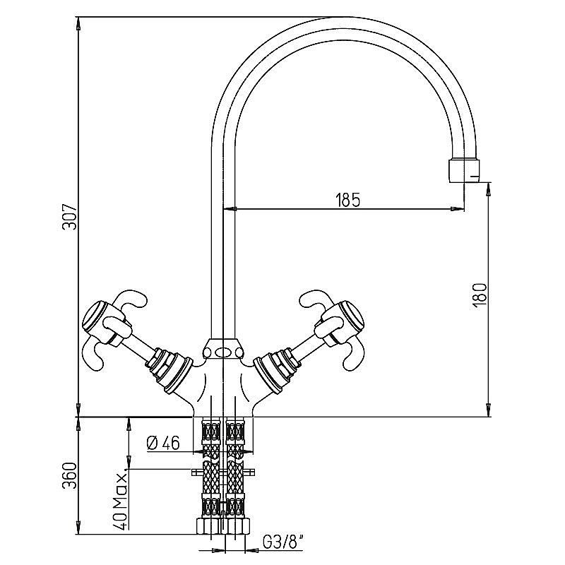 Смеситель для кухни PAINI Ornellaia 87CR572KM хром купить в интернет-магазине сантехники Sanbest