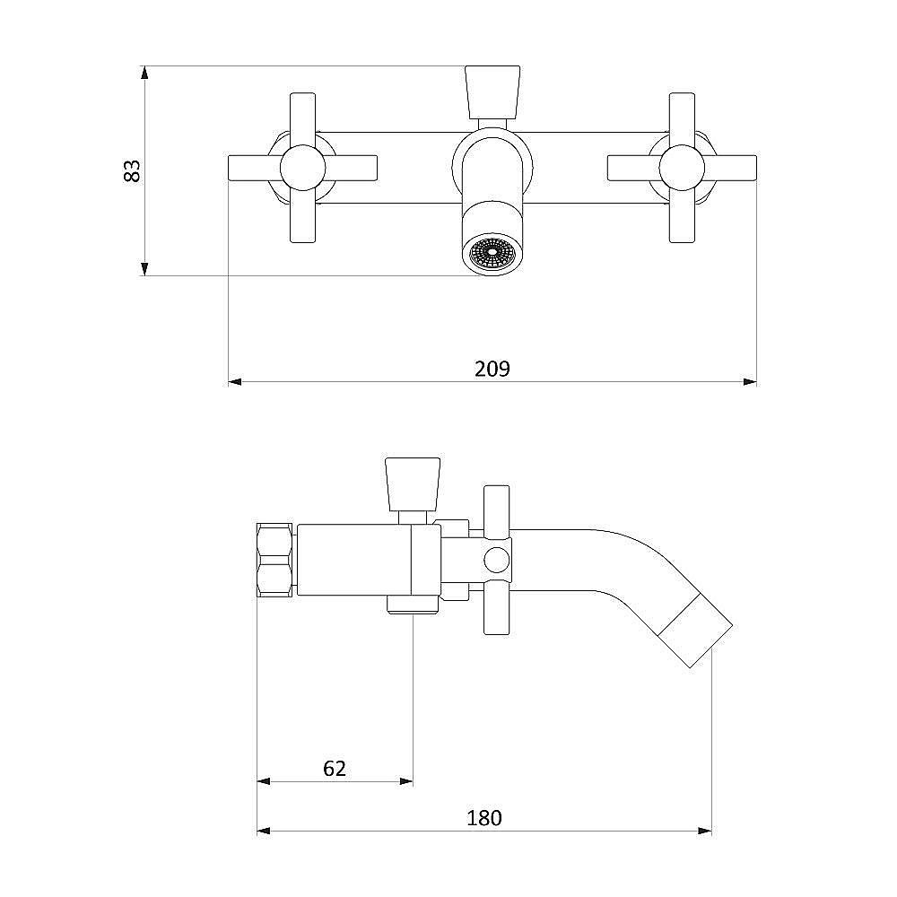 Смеситель для ванны RedBlu by Damixa Neo Classic 271000000 купить в интернет-магазине сантехники Sanbest