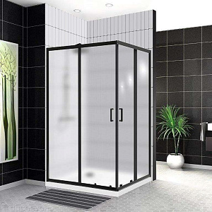 Душевой уголок BelBagno UNO-195-AH-2-120/90-P-NERO 90х90 стекло матовое/профиль черный купить в интернет-магазине Sanbest