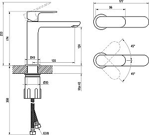 Смеситель для раковины Ravak Eleganta X070253 белый вильвет купить в интернет-магазине сантехники Sanbest