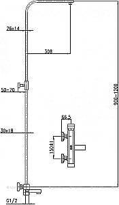 Душевая система Aquanet Gotic AF440-72-S-B черная матовая купить в интернет-магазине сантехники Sanbest