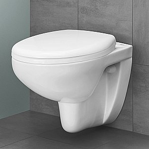 Унитаз подвесной Grohe QuickFix Bau Ceramic 39415000 альпин-белый, с крышкой микролифт, с инсталляцией, безободковый купить в интернет-магазине Sanbest