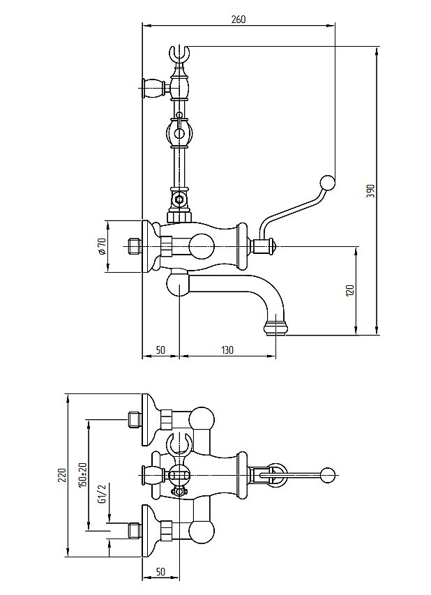 Смеситель для ванны Migliore Vivaldi ML.VIV-9902 золото купить в интернет-магазине сантехники Sanbest