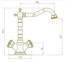 Смеситель для раковины Bronze De Luxe ROYAL 10105/1 купить в интернет-магазине сантехники Sanbest