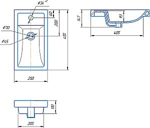 Раковина Kirovit Фостер 45 4640021065907 белая купить в интернет-магазине Sanbest