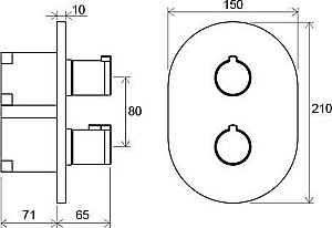 Cмеситель термостатический скрытого монтажа Ravak CR 067.00 купить в интернет-магазине сантехники Sanbest