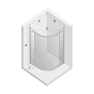 Душевой уголок NEW TRENDY NEW KOMFORT BLACK K-0468 80x80 стекло прозрачное/профиль черный купить в интернет-магазине Sanbest