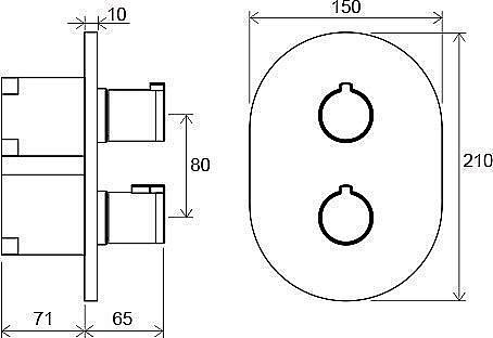 Cмеситель термостатический скрытого монтажа Ravak CR 067.00 купить в интернет-магазине сантехники Sanbest