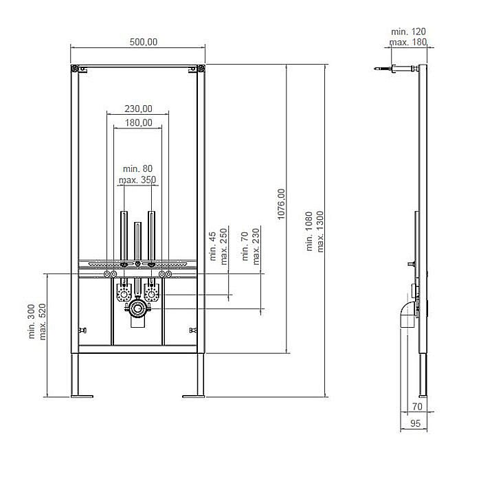 Система инсталляции для биде Artceram 700.102 купить в интернет-магазине сантехники Sanbest