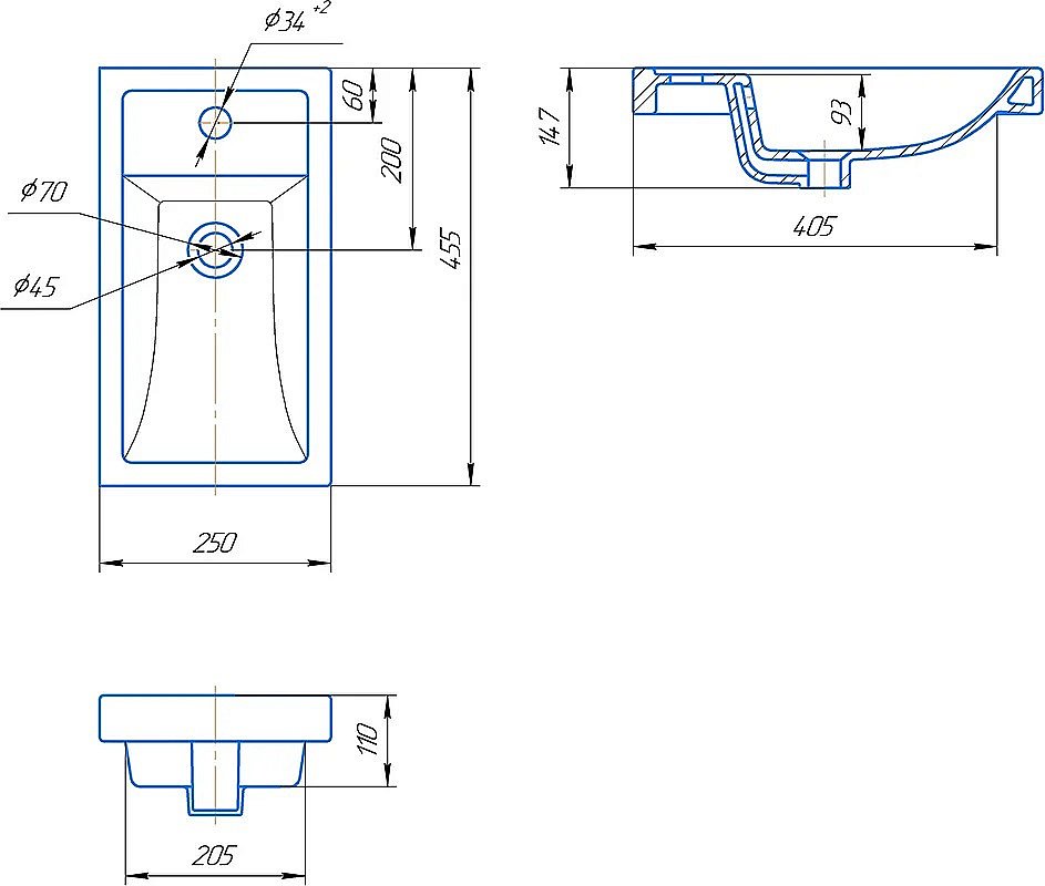 Раковина Kirovit Фостер 45 4640021065907 белая купить в интернет-магазине Sanbest