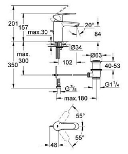 Смеситель для раковины Grohe Eurostyle Cosmopolitan 33552 20E купить в интернет-магазине сантехники Sanbest