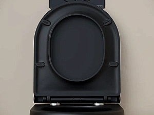 Унитаз подвесной Ceramica Nova UP CN4007MB безободковый, с крышкой микролифт, слив-торнадо, черный матовый купить в интернет-магазине Sanbest