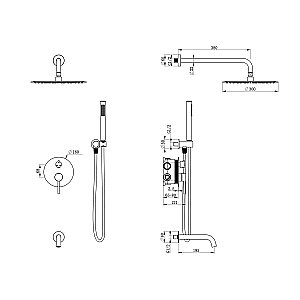 Душевая система Oliveeka Y OL-88939017-BN никель брашированный купить в интернет-магазине сантехники Sanbest