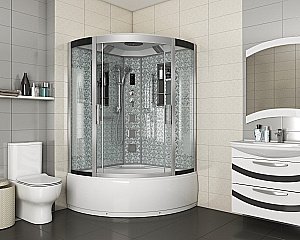 Душевая кабина Niagara Luxe 7744W 120х120 профиль серебро/стекло прозрачное купить в интернет-магазине Sanbest