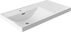Тумба с раковиной Aquanet Nova Lite 2.0 90 346339+347438 белая глянцевая, левосторонняя для ванной в интернет-магазине Sanbest