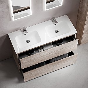 Тумба с раковиной Sancos Libra Floor 120 LB120F-2EG дуб галифакс натуральный для ванной в интернет-магазине Sanbest