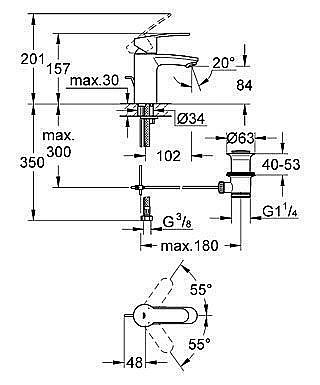 Смеситель для раковины Grohe Eurostyle Cosmopolitan 33552 20E купить в интернет-магазине сантехники Sanbest