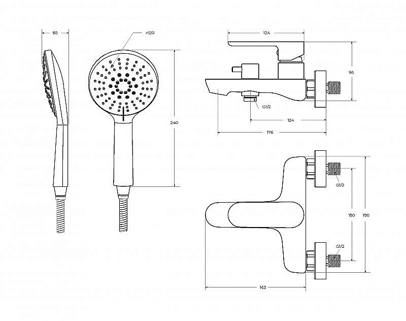 Смеситель для ванны Cezares STYLUS-VD-01 хром купить в интернет-магазине сантехники Sanbest