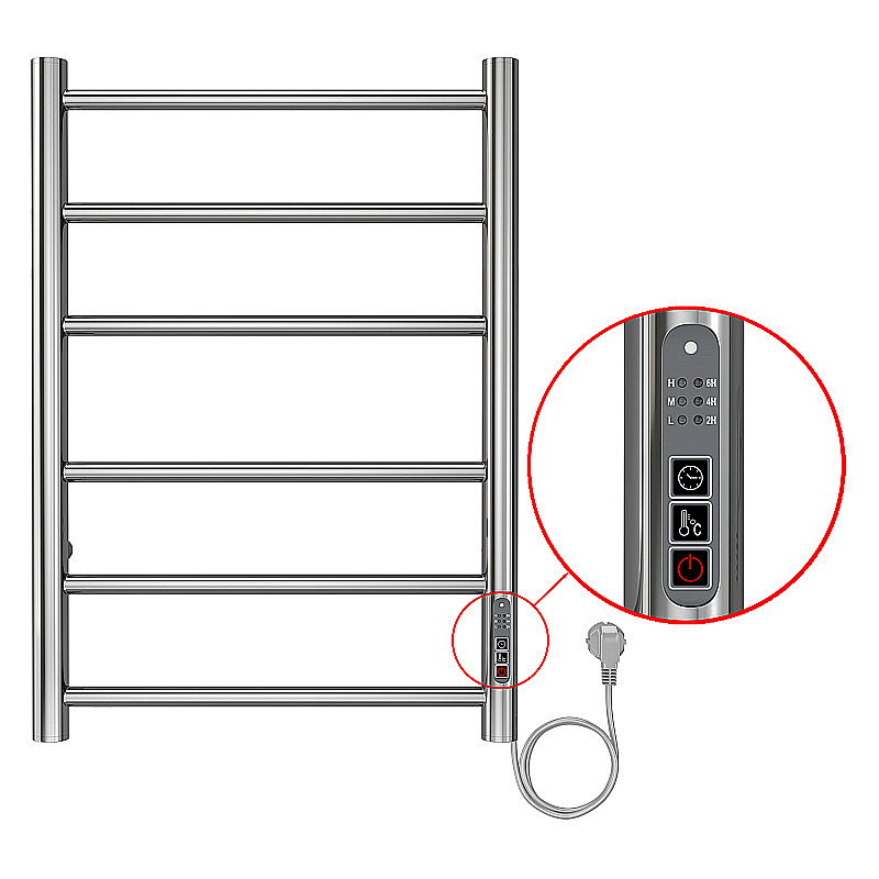 Полотенцесушитель электрический Azario PARMA П6 400х600 AZ10846 хром купить в интернет-магазине сантехники Sanbest