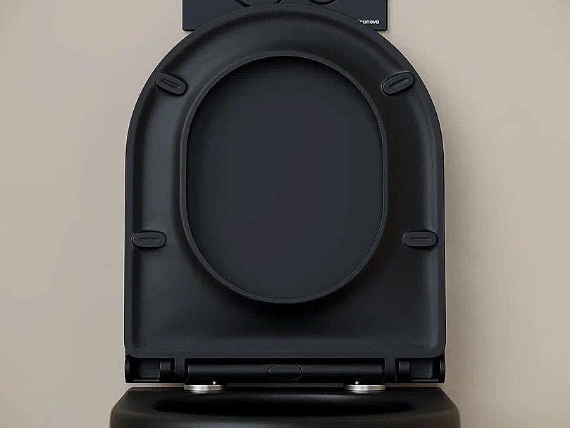 Унитаз подвесной Ceramica Nova UP CN4007MB безободковый, с крышкой микролифт, слив-торнадо, черный матовый купить в интернет-магазине Sanbest